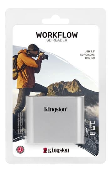 Kingston USB3.2 Gen1 Workflow Dual-Slot SDHC/SDXC UHS-II Card Reader