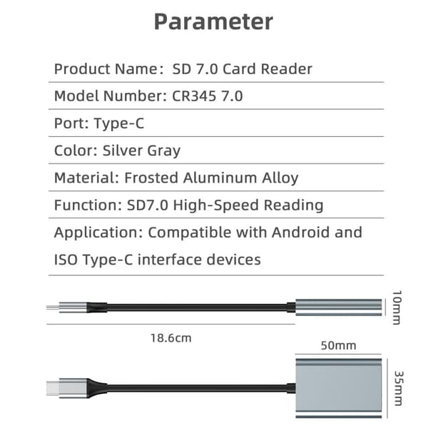NÖRDIC USB-C 3.2 10Gbps Kortläsare SD Express 7.1 UHS-I NVME PCI-e 3.1