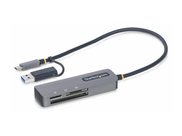 StarTech.com USB 3.0 Multi-Media muistikortinlukija, SD/microSD/CompactFlash-kortinlukija, Kannettava USB 5Gbps korttisovitin, Ulkoinen USB-C-kortinl