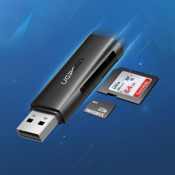 Ugreen kortläsare USB 3.0 SD/TF - Svart