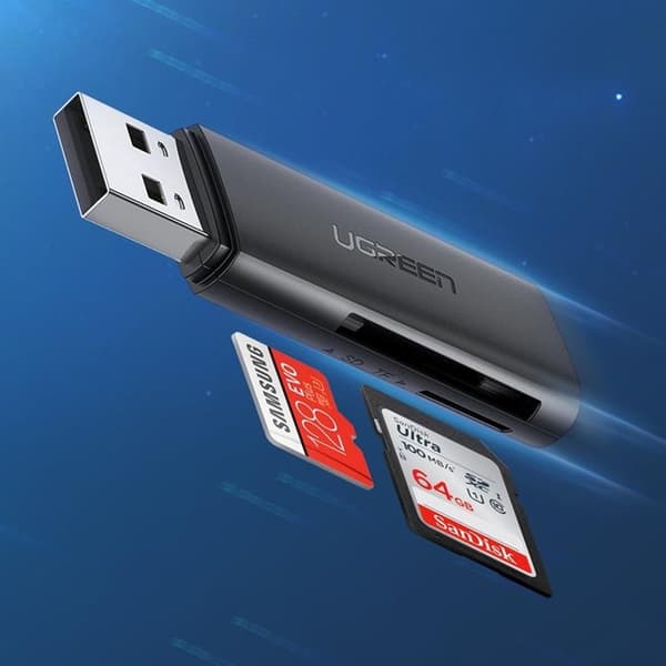 Ugreen kortläsare USB 3.0 SD/TF - Svart