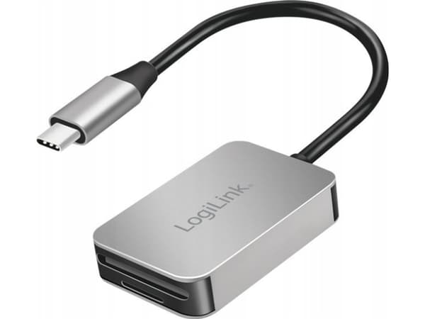 LogiLink USB 3.0 dubbel kortläsare USB-C/SD/microSD aluminium (CR0050)