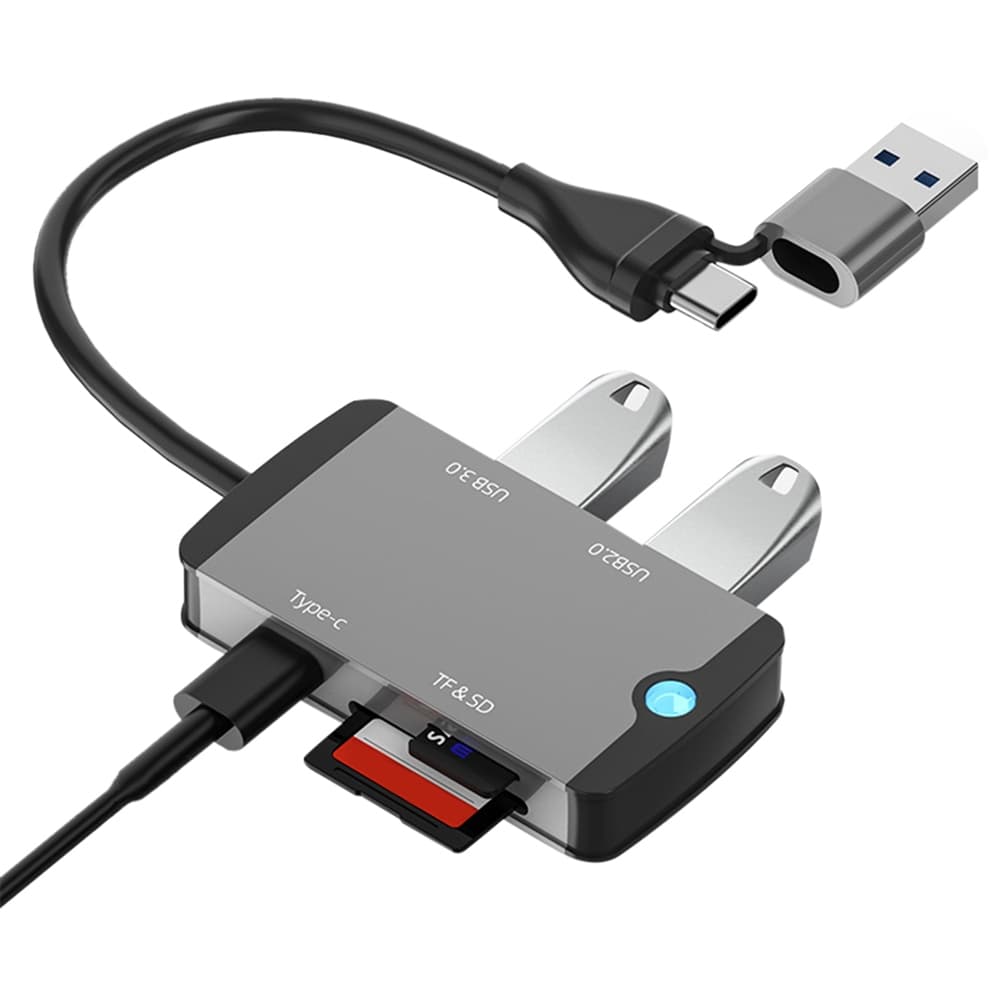 NÖRDIC 1 to 5 Docking station 1xSD 1xMini SD 2xUSB-A 1xUSB-C