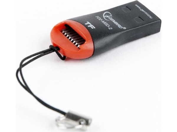 Gembird FD2-MSD-3, MicroSD (TransFlash), SDHC, Svart, Röd, USB 2.0, 16 mm, 7 mm, 32 mm