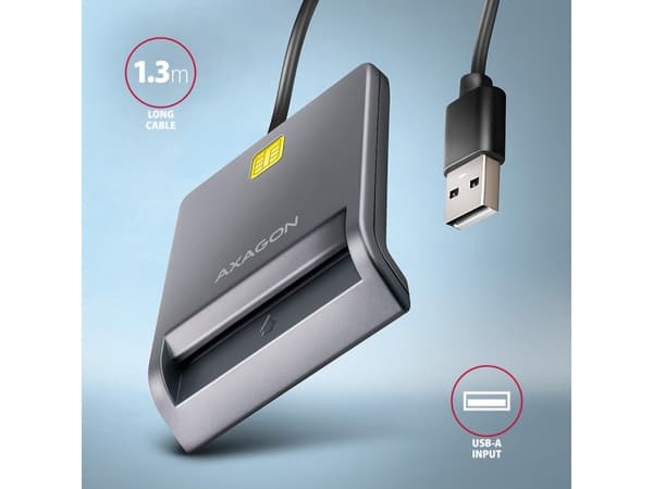 CRE-SM3T USB ID-kortinlukija, kaapeli 1.3m