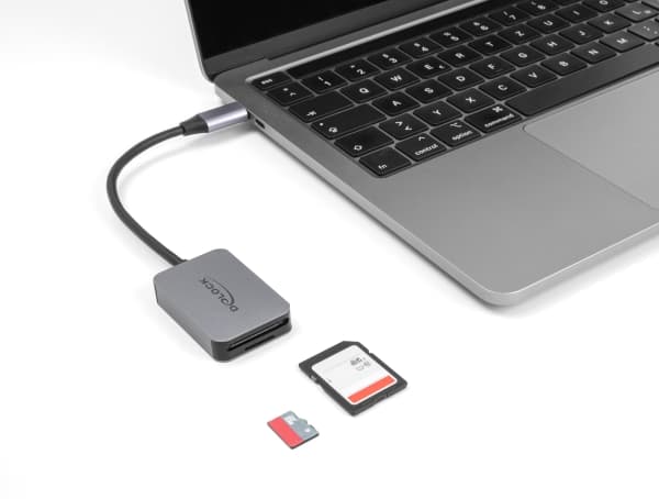 DeLOCK 91009, MicroSD (TransFlash), SD, harmaa, 5000 Mbit/s, alumiini, USB 3.2 Gen 1 (3.1 Gen 1) Type-C, Windows 10, Windows 11