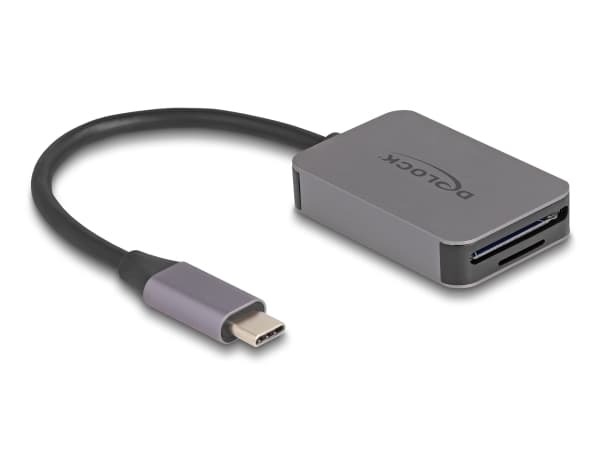 DeLOCK 91009, MicroSD (TransFlash), SD, harmaa, 5000 Mbit/s, alumiini, USB 3.2 Gen 1 (3.1 Gen 1) Type-C, Windows 10, Windows 11