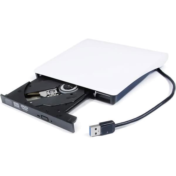Extern DVD-enhet, Extern CD DVD-brännare USB 3.0, Ultratunn bärbar CD DVD-enhet +/- R ROM RW-inspelare för stationär dator, bärbar dator