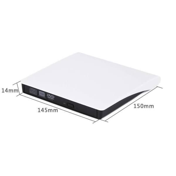 Extern DVD-brännare - Ej specificerad - Ultra Slim - USB 3.0 - Windows och Mac-kompatibel - Vit
