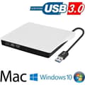 Miniatyrbild 1 av 4: Extern DVD-brännare - Ej specificerad - Ultra Slim - USB 3.0 - Windows och Mac-kompatibel - Vit