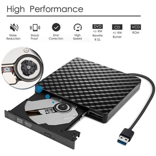 Extern USB 3.0 DVD-R &amp; CD-RW brännare kompatibel med Windows 2000/XP/Vista/Windows7/8/10 Mac OSX