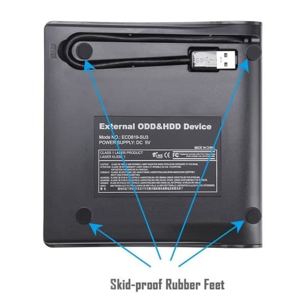 USB 3.0 bärbar extern DVD-enhetsbrännare - Märke - Modell - DVD-RW 8x - CD-R 24x - Vit