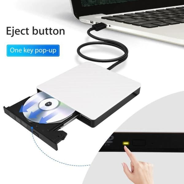 Extern CD DVD-spelare USB 3.0 - YIKXIULF - CD-brännare - Vit