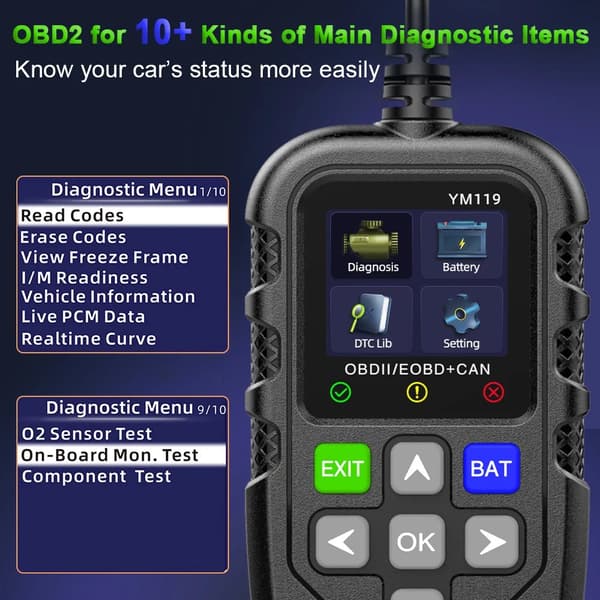 INF OBD2-diagnoseværktøj - Køretøjskodelæser
