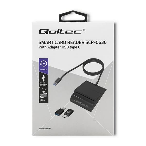 Kortläsare Qoltec 50636 Svart