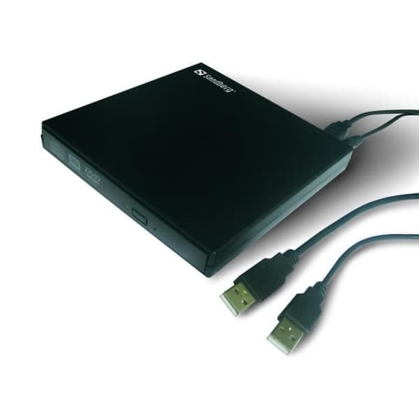 DVD-brännare - SANDBERG - Mini - USB 2.0 - CD/DVD - Vit Svart