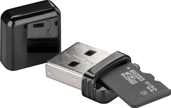 Goobay 38656, MicroSD (TransFlash), Svart, 480 Mbit/s, USB, 1 styck, Polypåse