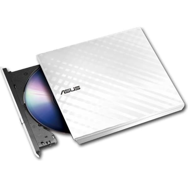 Asus SDRW-08D2S-U 8x Slim White USB 2.0 extern DVD-brännare med skivkryptering och dra-och-bränn Vit