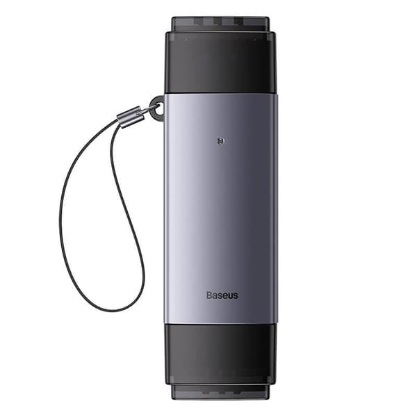 Baseus Lite Series SD/TF-hukommelseskortlæser, USB + USB-C (grå)