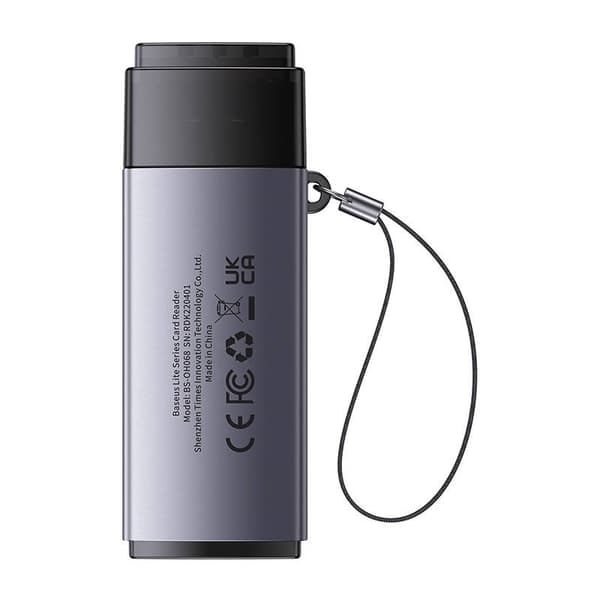 Baseus Lite Series SD/TF-hukommelseskortlæser, USB (grå)