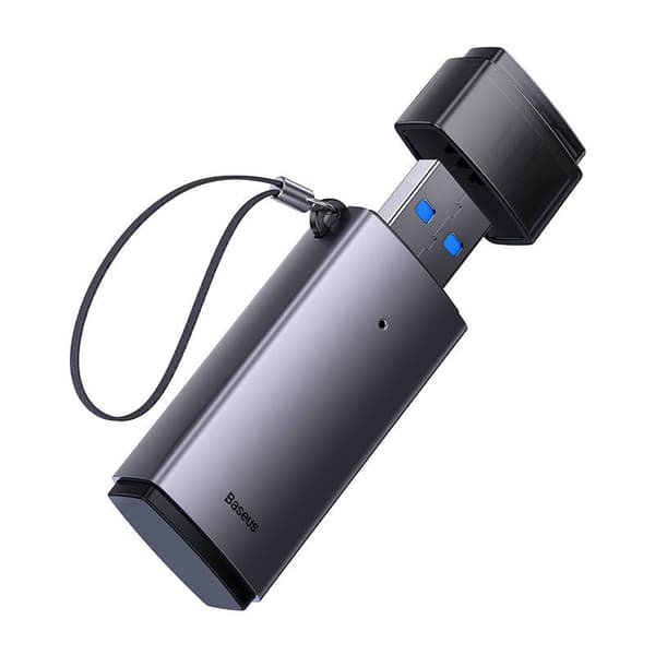 Baseus Lite Series SD/TF-hukommelseskortlæser, USB (grå)
