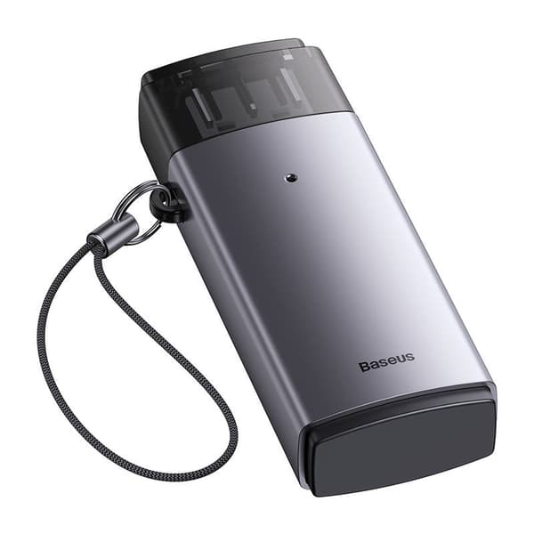 Baseus Lite Series SD/TF-hukommelseskortlæser, USB (grå)
