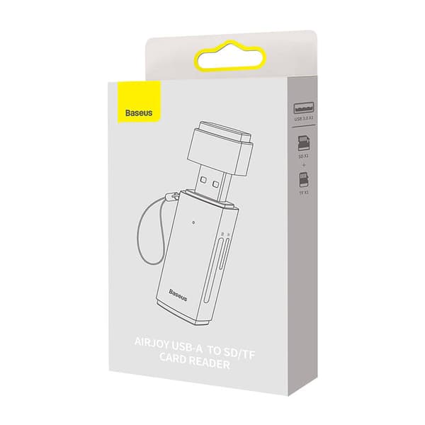 Baseus Lite Series SD/TF-hukommelseskortlæser, USB (grå)