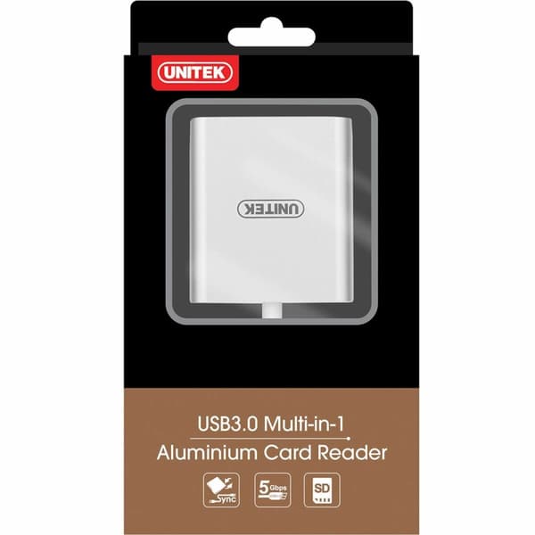 Ekstern Reader Card Unitek Y-9313 Sort Sølvfarvet