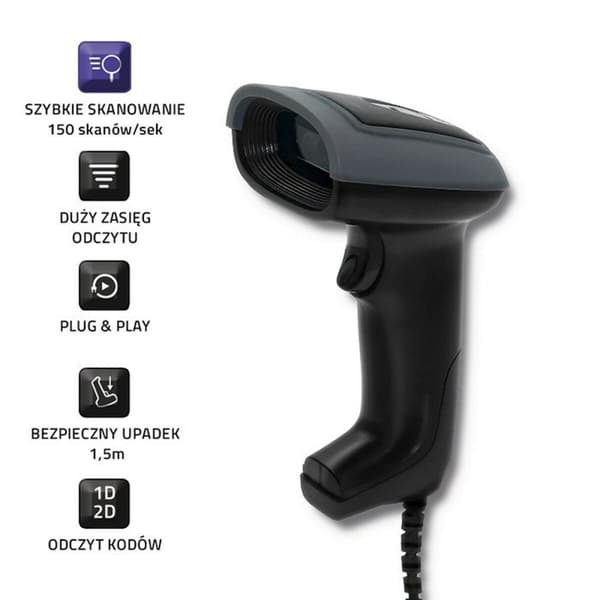 Viivakoodinlukija Qoltec 50863