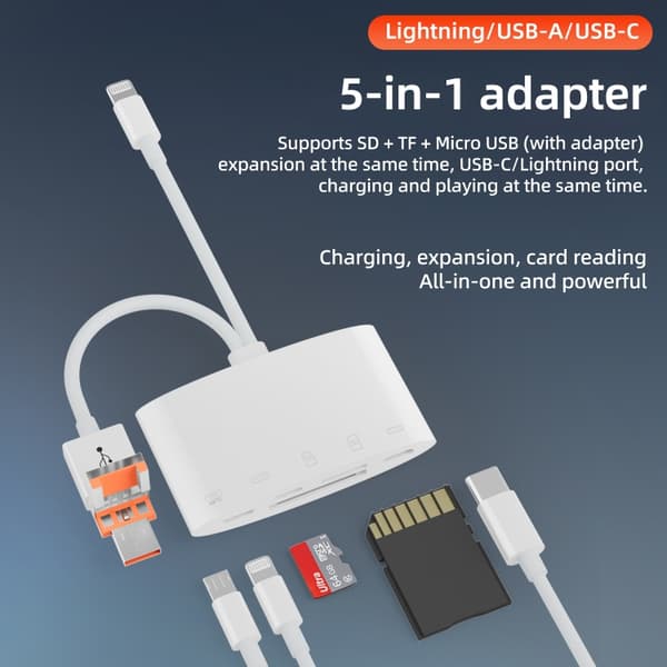 Minneskortläsare med USB, MicroUSB och USB-C – Multifunktionell lösning för filöverföring