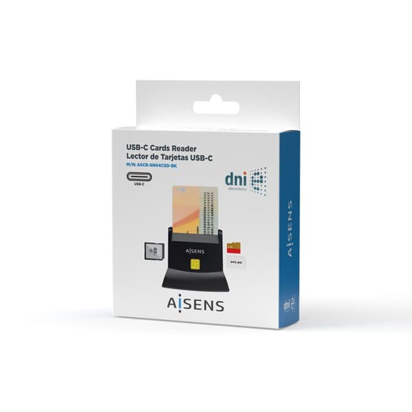 Kortläsare DNI/SIP Aisens ASCR-SN04CSD-BK Svart