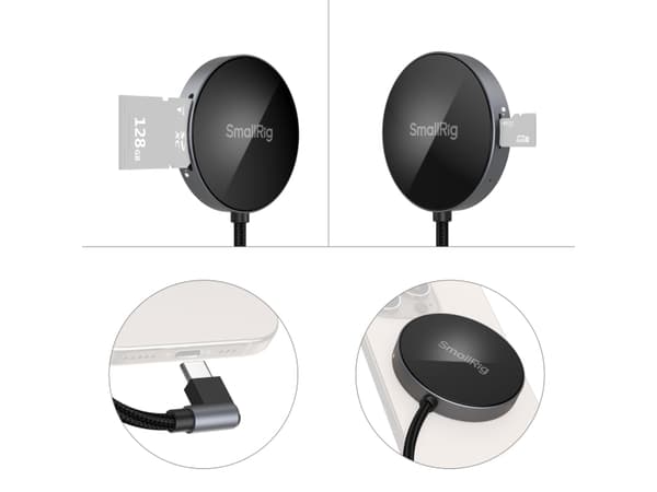 SmallRig 4869, MicroSD (TransFlash), MicroSDHC, MicroSDXC, SD, SDHC, SDXC, Svart, Silver, 832 Mbit/s, Aluminium, Glas, Polyvinylklorid (PVC), USB 3.2