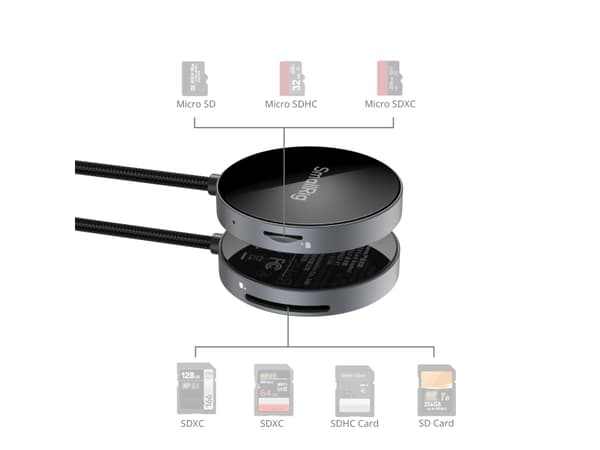 SmallRig 4869, MicroSD (TransFlash), MicroSDHC, MicroSDXC, SD, SDHC, SDXC, Svart, Silver, 832 Mbit/s, Aluminium, Glas, Polyvinylklorid (PVC), USB 3.2