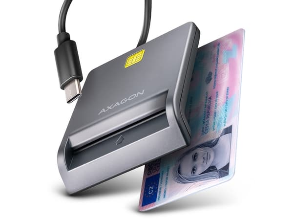 Axagon CRE-SM3TC, SmartMedia, Grå, 480 Mbit/s, Plast, CE, RoHS, USB 2.0 Type-C