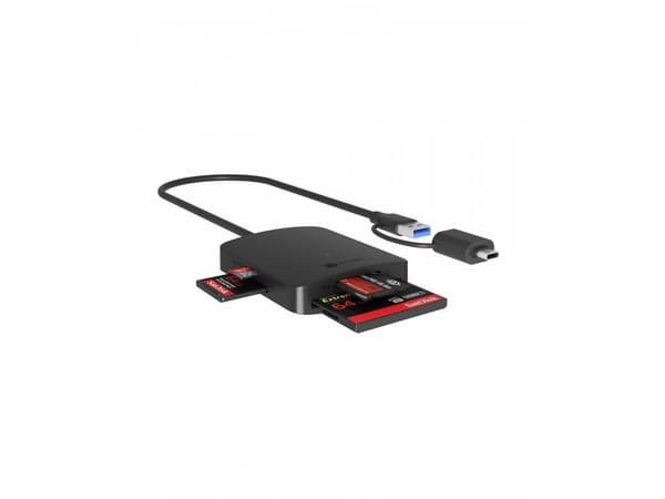 Czytnik Kart CF,TF,SD,microSD, tyyppi-C+A, IB-CR302-CU3