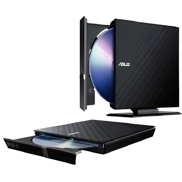 DVD-brännare - ASUS - Svart - Läsningshastighet 8x - Skrivhastighet 12x - Kompatibel med CD/DVD/Blu-ray Svart