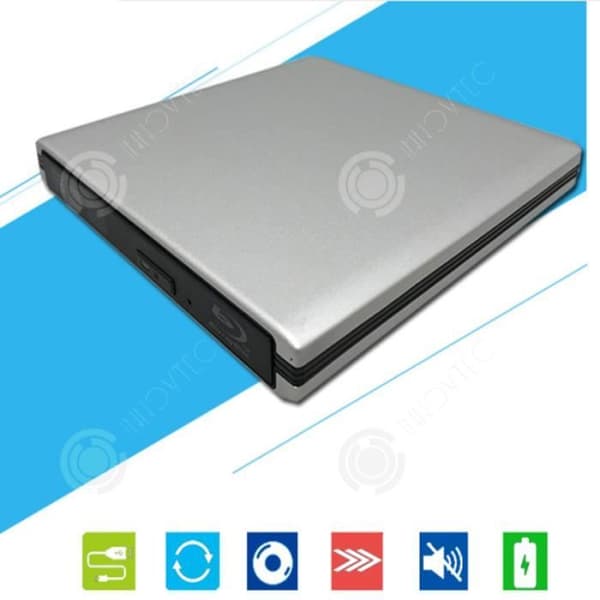 CD- och DVD-spelare - INN® - Slim Portable - USB3.0 - XP/WIN7-kompatibel - 24X läshastighet