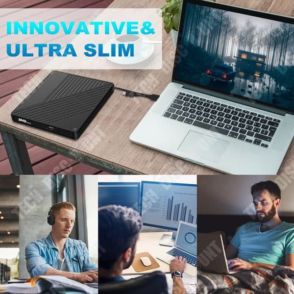 TD® DVD-brännare Extern optisk multifunktionsenhet Dator DVD-brännare Säng Extern mobil optisk enhet Double Twill