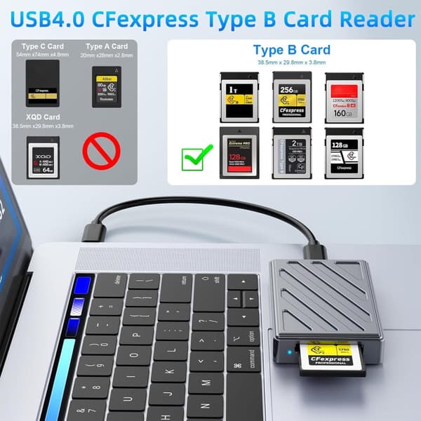 NÖRDIC USB-C, USB4.0 Kortinlukija CFexpress Type B
