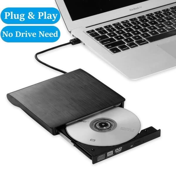 Extern USB 3.0 DVD RW CD-brännare för bärbar dator - Svart