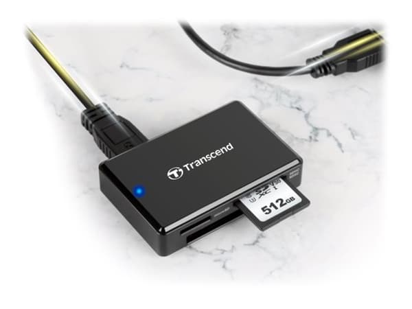 Transcend RDF8K2 - Kortläsare (SDHC, SDHC UHS-I, SDXC, SDXC UHS-I, microSDHC, microSDHC UHS-I, microSDXC, microSDXC UHS-I, CF) - USB 3.1 Gen 1