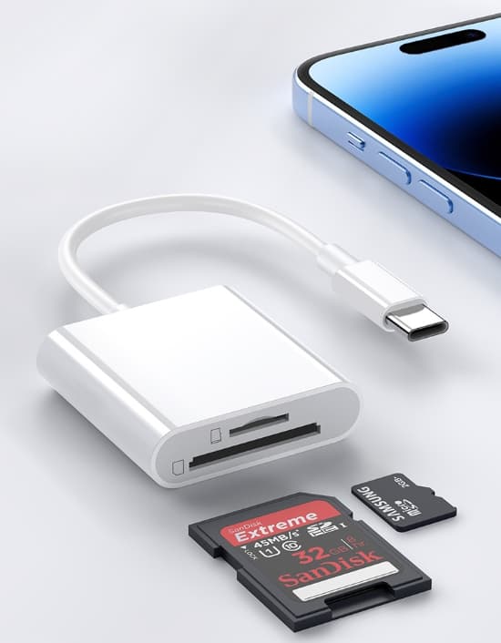 Kortlæser SD/TF - USB-C Adapter