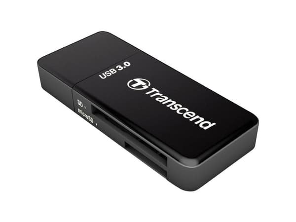 Transcend RDF5, MicroSDHC, MicroSDXC, SDHC, SDXC, Svart, CE/FCC/BSMI/KC/RCM/EAC, USB 3.2 Gen 1 (3.1 Gen 1) Type-A, 5 V, 24 mm