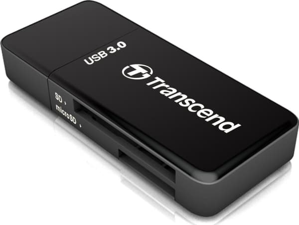 Transcend RDF5, MicroSDHC, MicroSDXC, SDHC, SDXC, Svart, CE/FCC/BSMI/KC/RCM/EAC, USB 3.2 Gen 1 (3.1 Gen 1) Type-A, 5 V, 24 mm