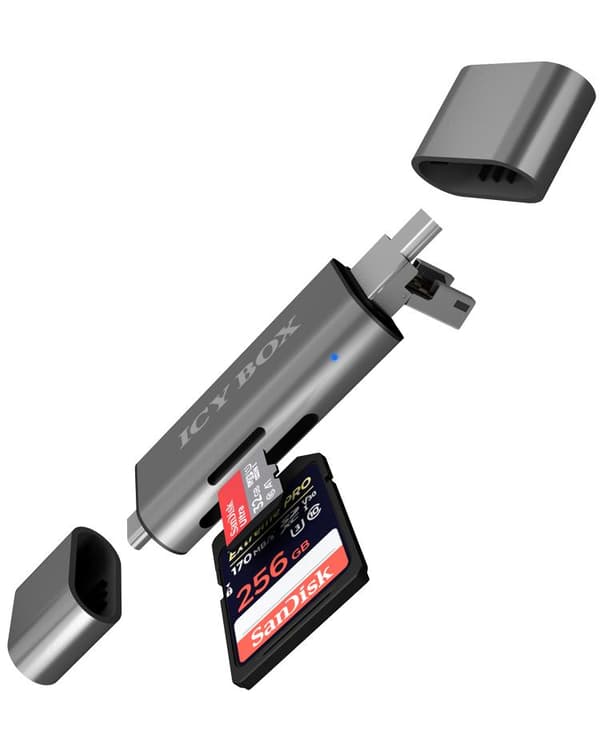 ICY BOX IB-CR200-C muistikortinlukija USB 2.0 Antrasiitti