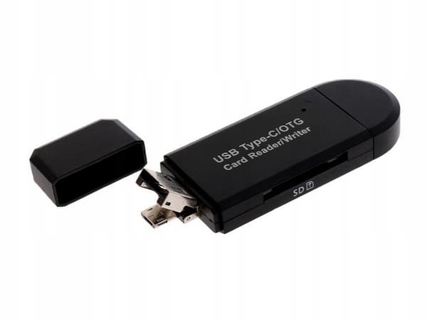3-i-1 SD-kortleser USB, USB-C & Micro USB