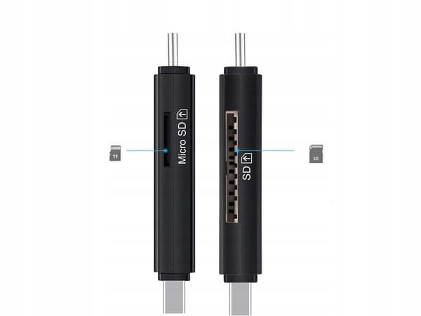 3-i-1 SD-kortleser USB, USB-C & Micro USB
