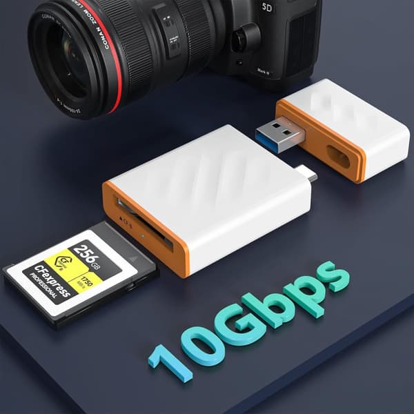 NÖRDIC USB-C & USB-A Card Reader CFexpress Type B 10Gbps USB 3.2 Gen 2  Compatible with Windows/Mac/Linux/Android