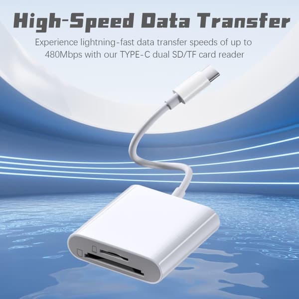 OBOSOE TYPE-C Dual SD/TF -kortinlukija nopeaan tiedonsiirtoon