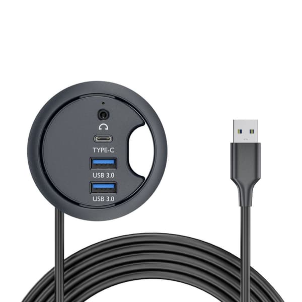 INF Kompakt USB 3.0 Hub: 2x USB-A, 1x USB-C & Audio Porte